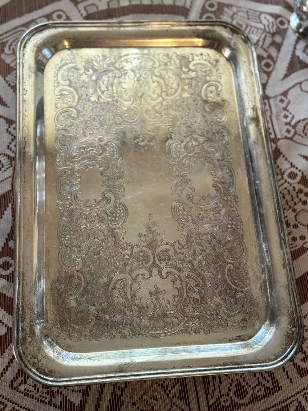 Vintage Friedman Silver Co. Large Serving Tray Silver-plate